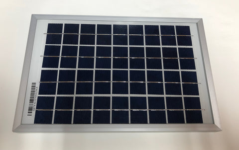 2.5W 12V Crystalline Silicon Solar Panel measuring 9.25" long x 6" wide x 11/16" high.